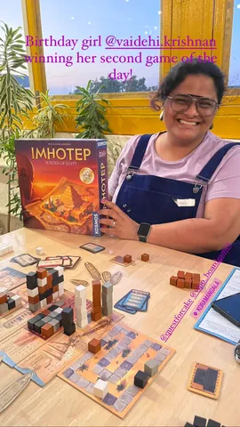 Birthday girl @vaidehi.krishnan  winning her second game of the day! @questforcake @vipo_boardgames
