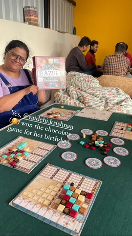 Yes, @vaidehi.krishnan (🥰) won the chocolate game for her birthday!